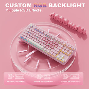 YUNZII B87 Pink QMK/VIA Custom Mechanical Keyboard