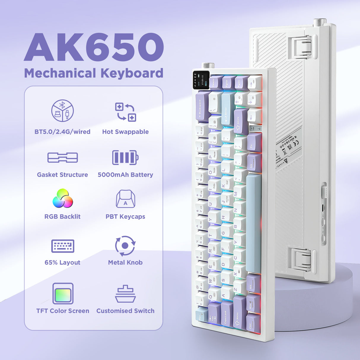 Ajazz AK650 Wireless Mechanical Keyboard